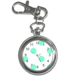 Polka Dots - Aquamarine on White Key Chain Watch