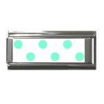 Polka Dots - Aquamarine on White Superlink Italian Charm (9mm)