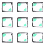 Polka Dots - Aquamarine on White Mega Link Italian Charm (9 pack)