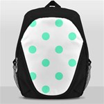 Polka Dots - Aquamarine on White Backpack Bag