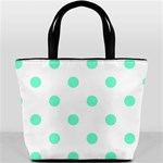 Polka Dots - Aquamarine on White Bucket Bag