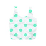 Polka Dots - Aquamarine on White Full Print Recycle Bag (S)