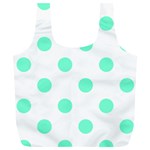 Polka Dots - Aquamarine on White Full Print Recycle Bag (XL)