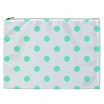 Polka Dots - Aquamarine on White Cosmetic Bag (XXL)