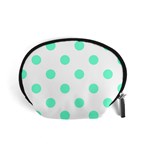 Polka Dots - Aquamarine on White Accessory Pouch (Small)