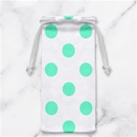 Polka Dots - Aquamarine on White Jewelry Bag