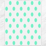 Polka Dots - Aquamarine on White Canvas 11  x 14 