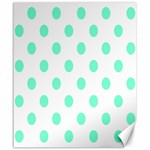 Polka Dots - Aquamarine on White Canvas 20  x 24 