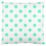 Polka Dots - Aquamarine on White Large Cushion Case (Two Sides)