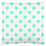 Polka Dots - Aquamarine on White Standard Flano Cushion Case (One Side)