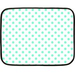 Polka Dots - Aquamarine on White Fleece Blanket (Mini)