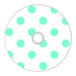 Polka Dots - Aquamarine on White CD Wall Clock