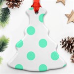 Polka Dots - Aquamarine on White Ornament (Christmas Tree)