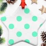 Polka Dots - Aquamarine on White Ornament (Star)