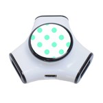 Polka Dots - Aquamarine on White Portable USB Hub (One Side)