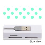 Polka Dots - Aquamarine on White Memory Card Reader (Stick)