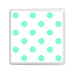 Polka Dots - Aquamarine on White Memory Card Reader with Storage (Square)