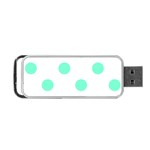 Polka Dots - Aquamarine on White Portable USB Flash (Two Sides)