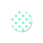 Polka Dots - Aquamarine on White Golf Ball Marker (10 pack)