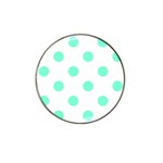 Polka Dots - Aquamarine on White Hat Clip Ball Marker