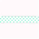 Polka Dots - Aquamarine on White Small Bar Mat