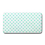 Polka Dots - Aquamarine on White Medium Bar Mat