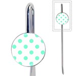 Polka Dots - Aquamarine on White Book Mark