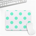 Polka Dots - Aquamarine on White Small Mousepad