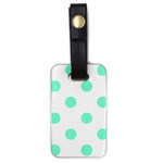 Polka Dots - Aquamarine on White Luggage Tag (One Side)