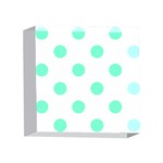 Polka Dots - Aquamarine on White 4 x 4  Acrylic Photo Block