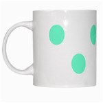 Polka Dots - Aquamarine on White White Mug
