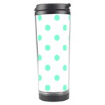 Polka Dots - Aquamarine on White Travel Tumbler
