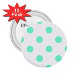 Polka Dots - Aquamarine on White 2.25  Button (10 pack)