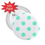 Polka Dots - Aquamarine on White 2.25  Button (100 pack)