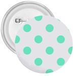 Polka Dots - Aquamarine on White 3  Button