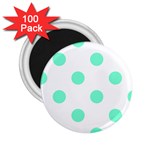 Polka Dots - Aquamarine on White 2.25  Magnet (100 pack)