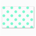 Polka Dots - Aquamarine on White Postcard 4  x 6 