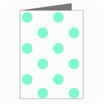 Polka Dots - Aquamarine on White Greeting Cards (Pkg of 8)