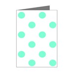 Polka Dots - Aquamarine on White Mini Greeting Card