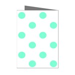 Polka Dots - Aquamarine on White Mini Greeting Cards (Pkg of 8)