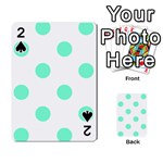 Polka Dots - Aquamarine on White Playing Cards 54 Designs