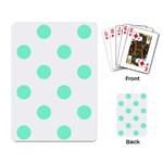 Polka Dots - Aquamarine on White Playing Cards Single Design