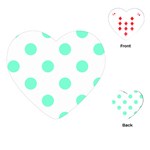 Polka Dots - Aquamarine on White Playing Cards (Heart)
