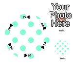 Polka Dots - Aquamarine on White Playing Cards 54 (Round)