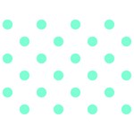 Polka Dots - Aquamarine on White Birthday Cake 3D Greeting Card (7x5)