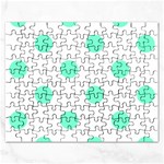 Polka Dots - Aquamarine on White Jigsaw Puzzle (Rectangular)