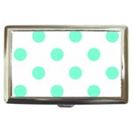 Polka Dots - Aquamarine on White Cigarette Money Case