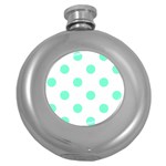 Polka Dots - Aquamarine on White Hip Flask (5 oz)