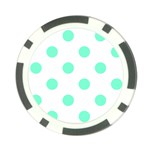 Polka Dots - Aquamarine on White Poker Chip Card Guard