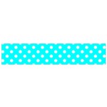 Polka Dots - White on Aqua Cyan Flano Scarf (Small)
